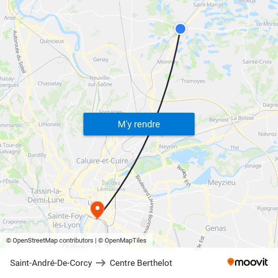 Saint-André-De-Corcy to Centre Berthelot map