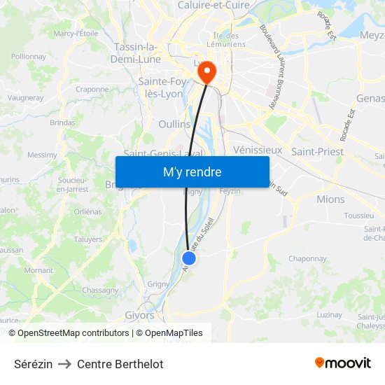 Sérézin to Centre Berthelot map