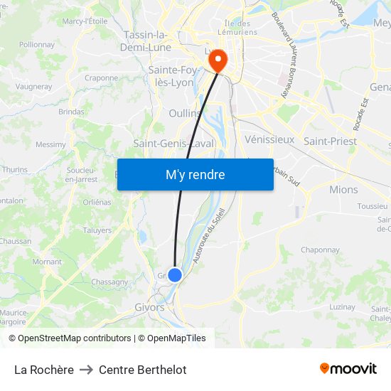 La Rochère to Centre Berthelot map