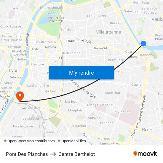 Pont Des Planches to Centre Berthelot map