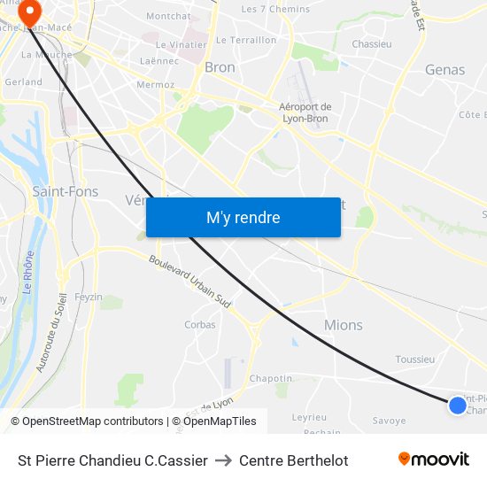 St Pierre Chandieu C.Cassier to Centre Berthelot map