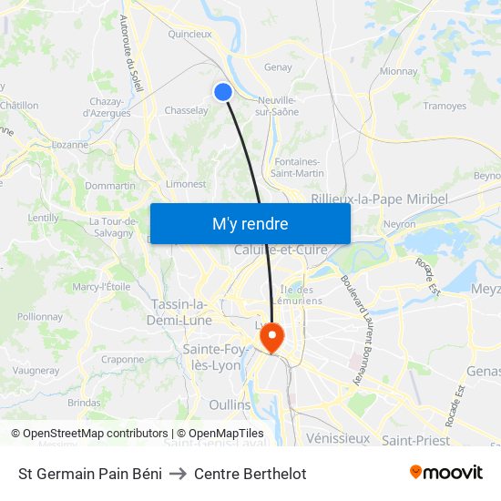 St Germain Pain Béni to Centre Berthelot map