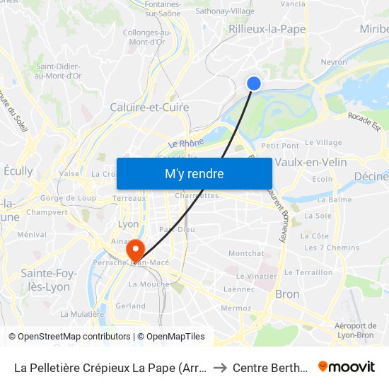 La Pelletière Crépieux La Pape (Arrêttcl) to Centre Berthelot map