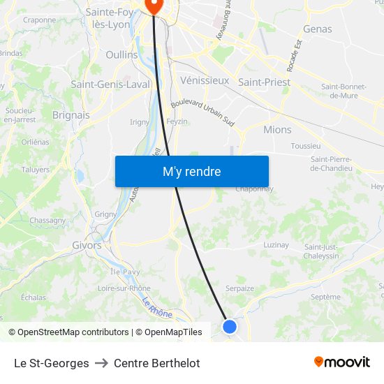 Le St-Georges to Centre Berthelot map