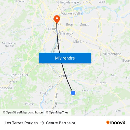 Les Terres Rouges to Centre Berthelot map