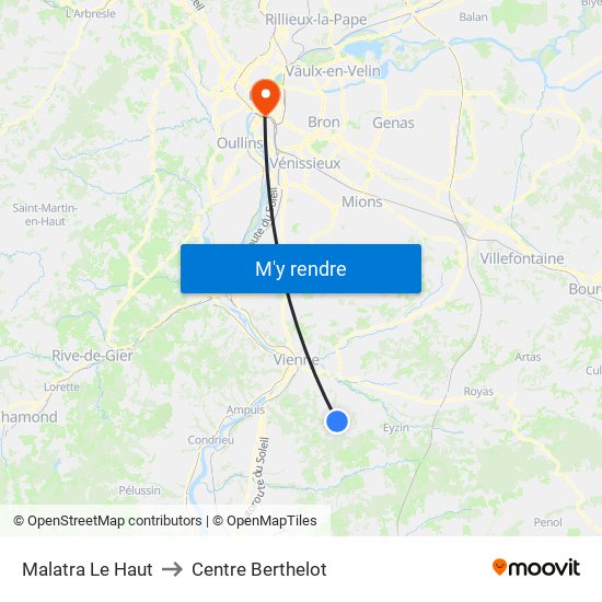Malatra Le Haut to Centre Berthelot map