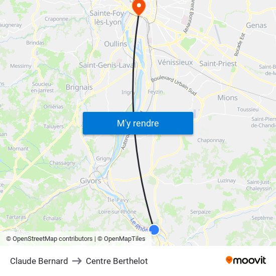 Claude Bernard to Centre Berthelot map