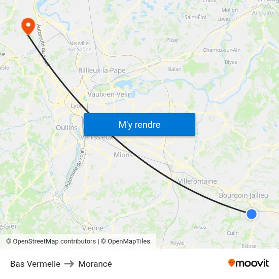 Bas Vermelle to Morancé map