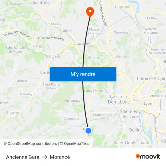Ancienne Gare to Morancé map