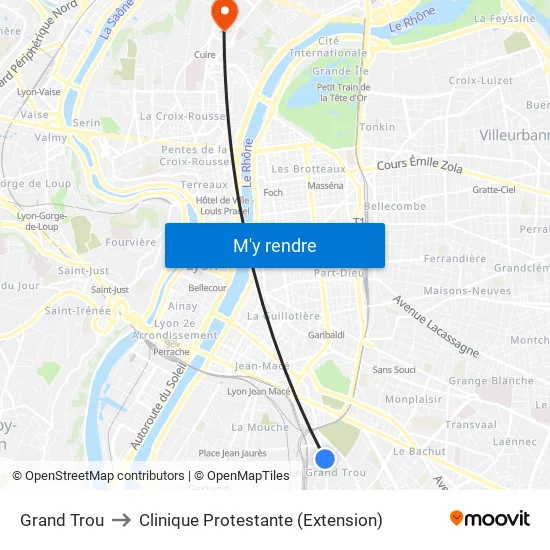 Grand Trou to Clinique Protestante (Extension) map
