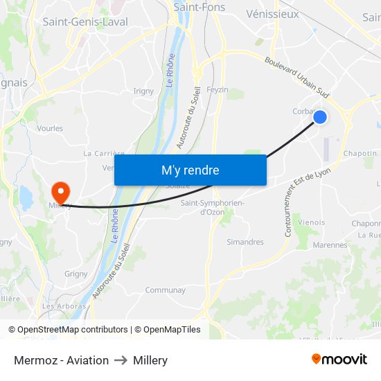 Mermoz - Aviation to Millery map