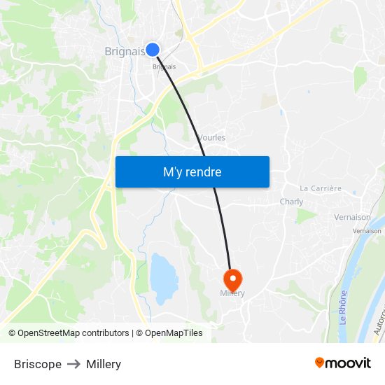 Briscope to Millery map
