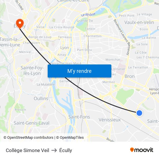 Collège Simone Veil to Écully map