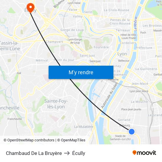 Chambaud De La Bruyère to Écully map