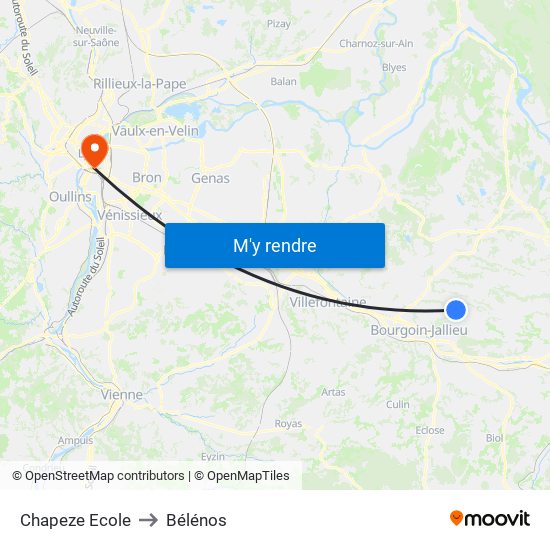 Chapeze Ecole to Bélénos map