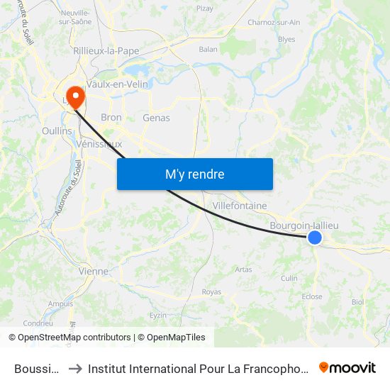 Boussieu to Institut International Pour La Francophonie map