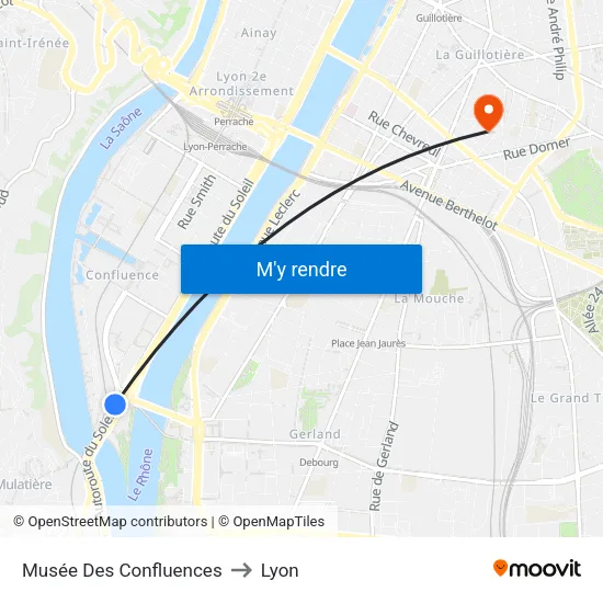 Musée Des Confluences to Lyon map