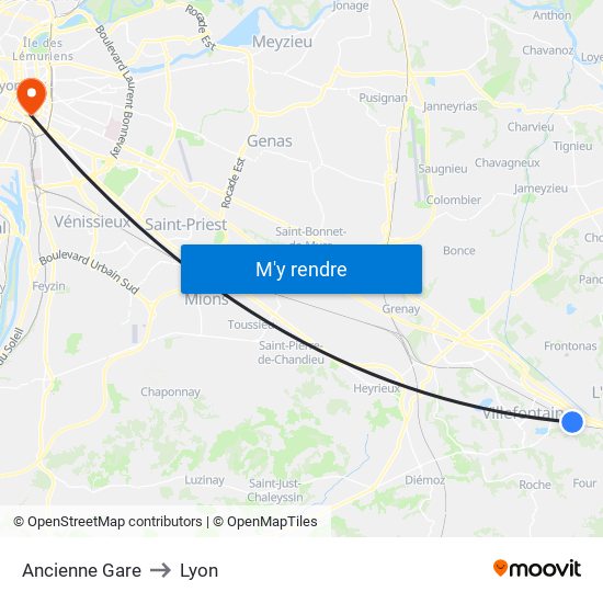 Ancienne Gare to Lyon map