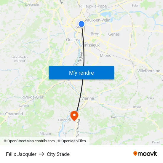 Félix Jacquier to City Stade map