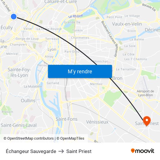 Échangeur Sauvegarde to Saint Priest map