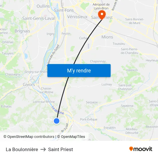 La Boulonnière to Saint Priest map