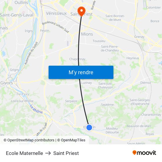 Ecole Maternelle to Saint Priest map