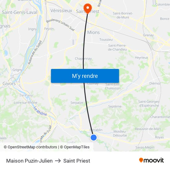 Maison Puzin-Julien to Saint Priest map