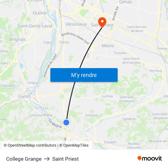College Grange to Saint Priest map