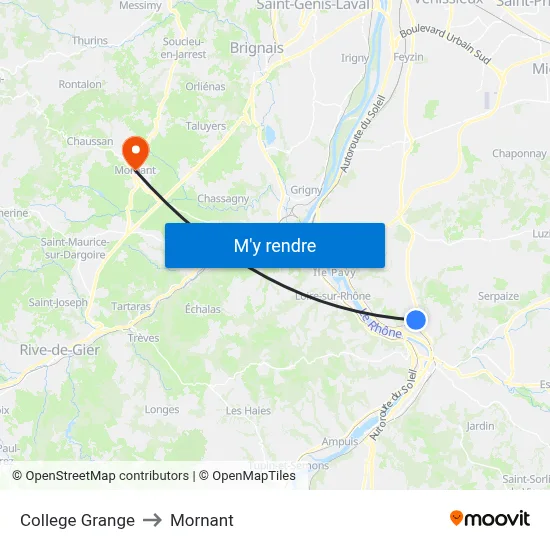 College Grange to Mornant map
