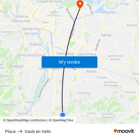 Place to Vaulx en Velin map