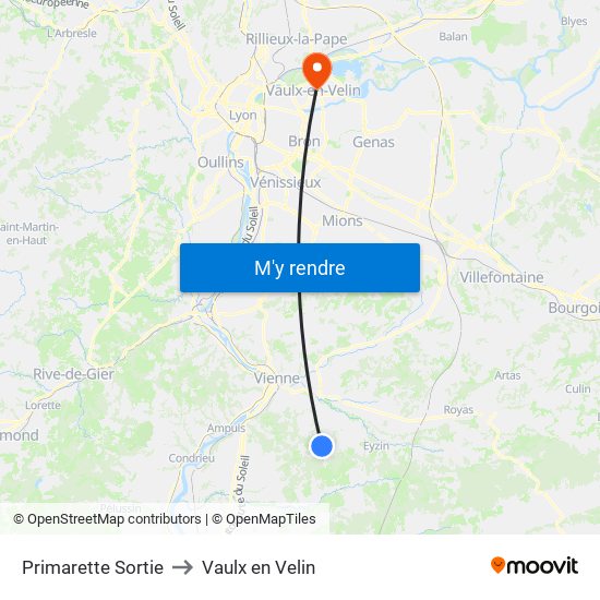 Primarette Sortie to Vaulx en Velin map