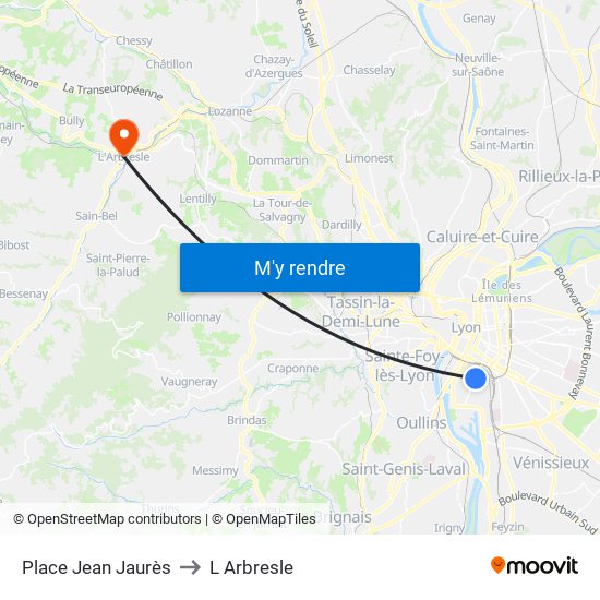 Place Jean Jaurès to L Arbresle map