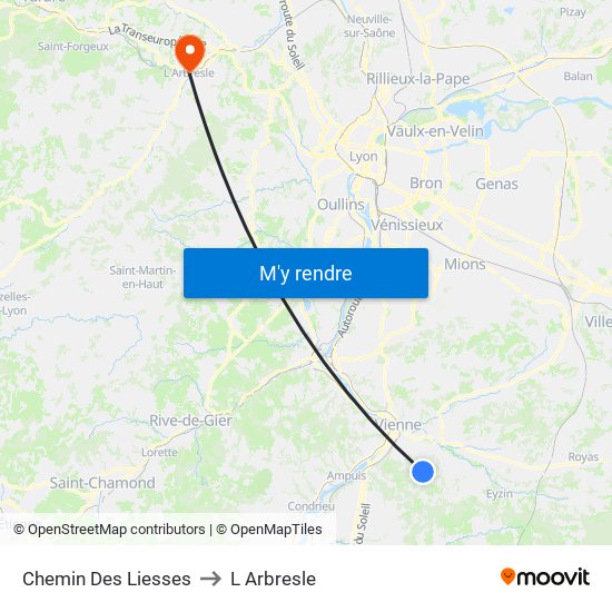 Chemin Des Liesses to L Arbresle map