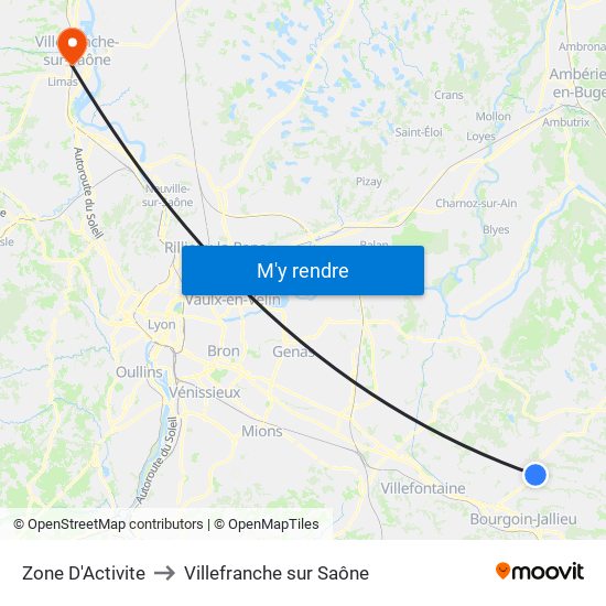 Zone D'Activite to Villefranche sur Saône map