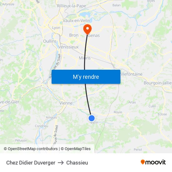 Chez Didier Duverger to Chassieu map