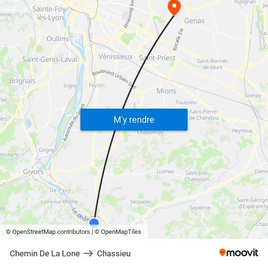 Chemin De La Lone to Chassieu map