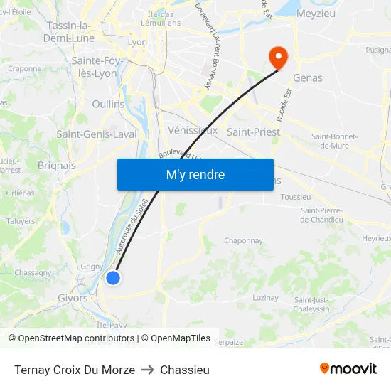 Ternay Croix Du Morze to Chassieu map