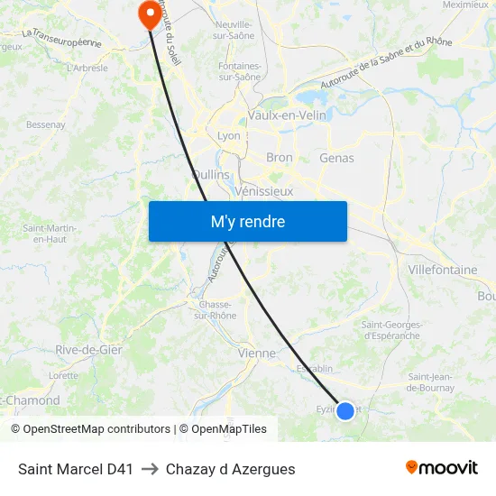 Saint Marcel D41 to Chazay d Azergues map
