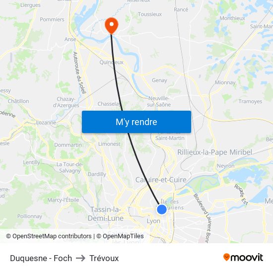 Duquesne - Foch to Trévoux map