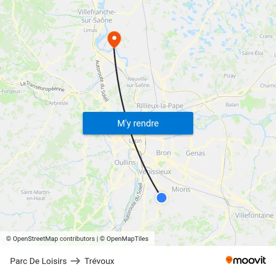 Parc De Loisirs to Trévoux map
