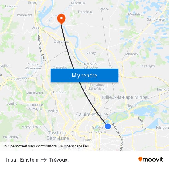 Insa - Einstein to Trévoux map