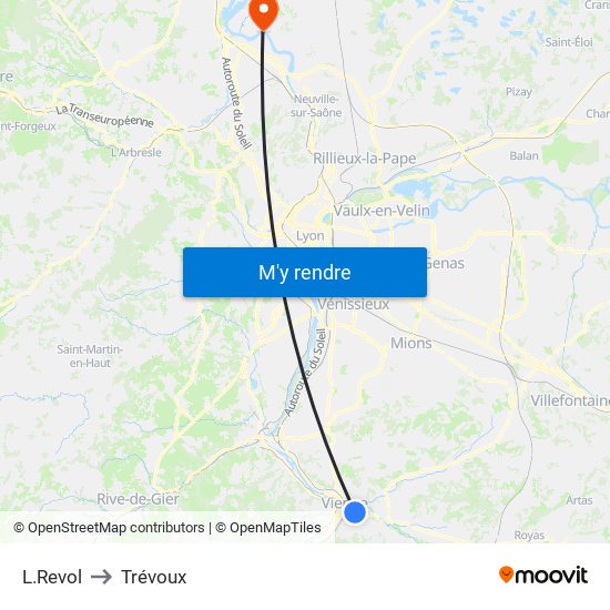 L.Revol to Trévoux map