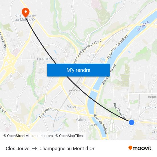 Clos Jouve to Champagne au Mont d Or map