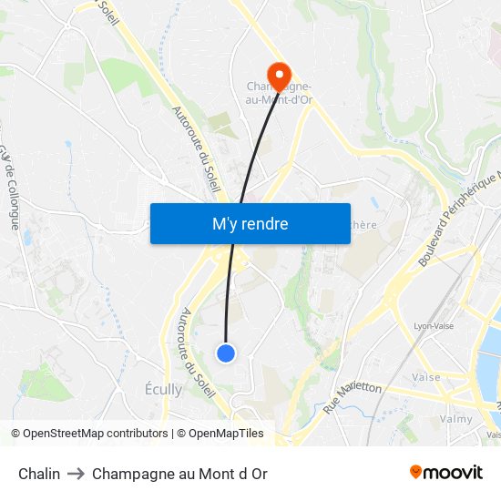 Chalin to Champagne au Mont d Or map