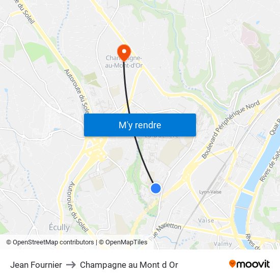 Jean Fournier to Champagne au Mont d Or map