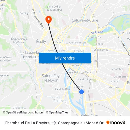 Chambaud De La Bruyère to Champagne au Mont d Or map