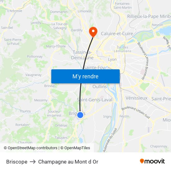 Briscope to Champagne au Mont d Or map
