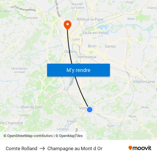 Comte Rolland to Champagne au Mont d Or map