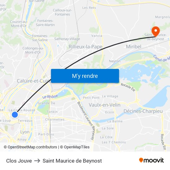 Clos Jouve to Saint Maurice de Beynost map