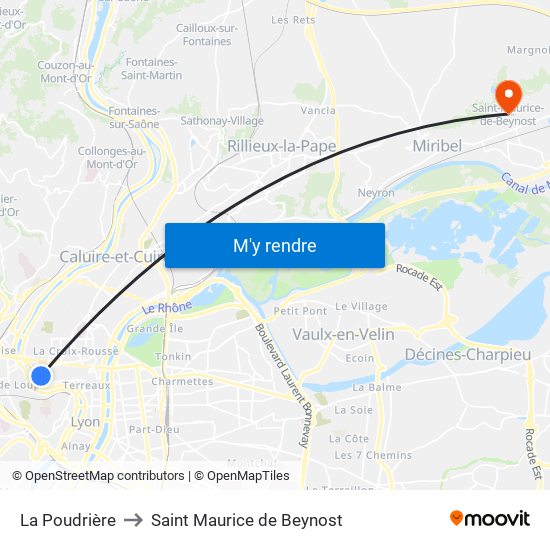 La Poudrière to Saint Maurice de Beynost map